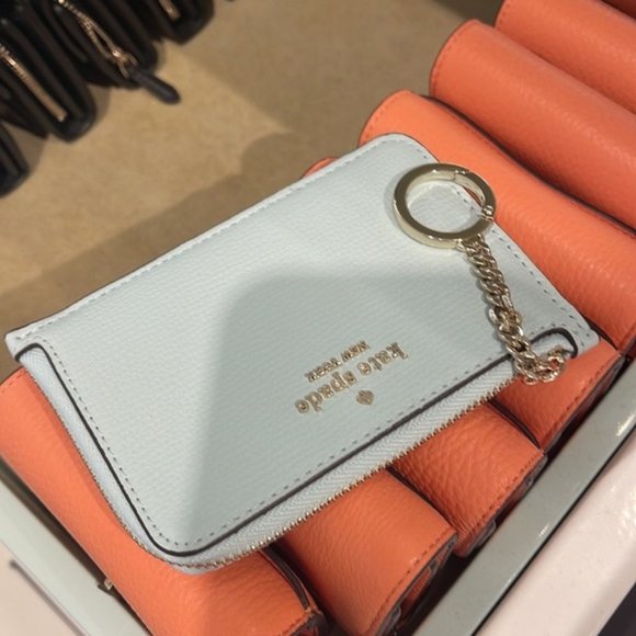 Kate Spade Darcy Medium L-Zip Card Holder Blue Glow